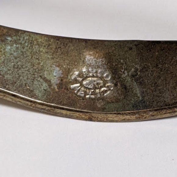 Vintage Sterling Taxco Inlay Heart Flower Bracelet - Picture 10 of 10